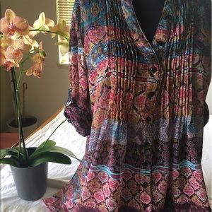 Colorful, flowy blouse