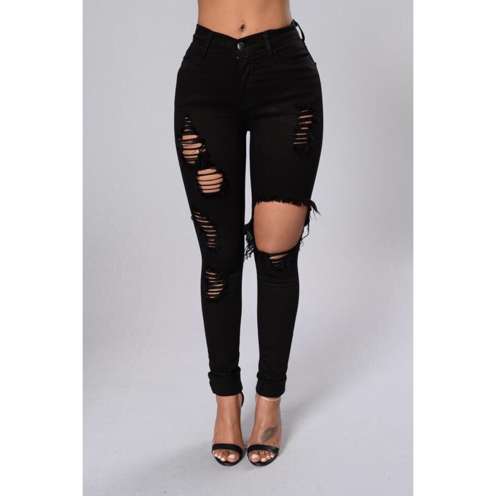 Fashion Nova Glistening Jeans Black Size 1