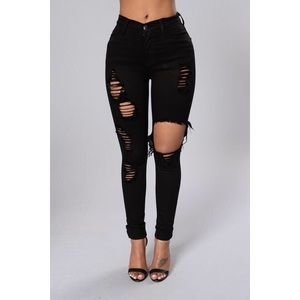 Fashion Nova Glistening Jeans Black Size 1