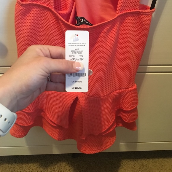 Bebe Cross Front Peplum Top X-Small 💥SALE - Picture 3 of 5