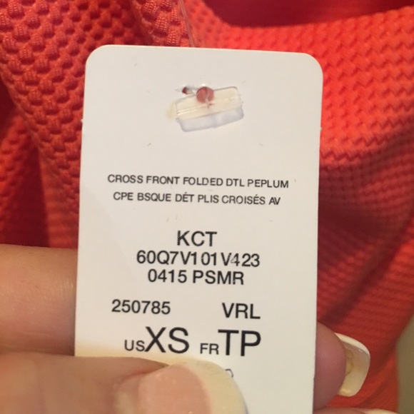 Bebe Cross Front Peplum Top X-Small 💥SALE - Picture 5 of 5