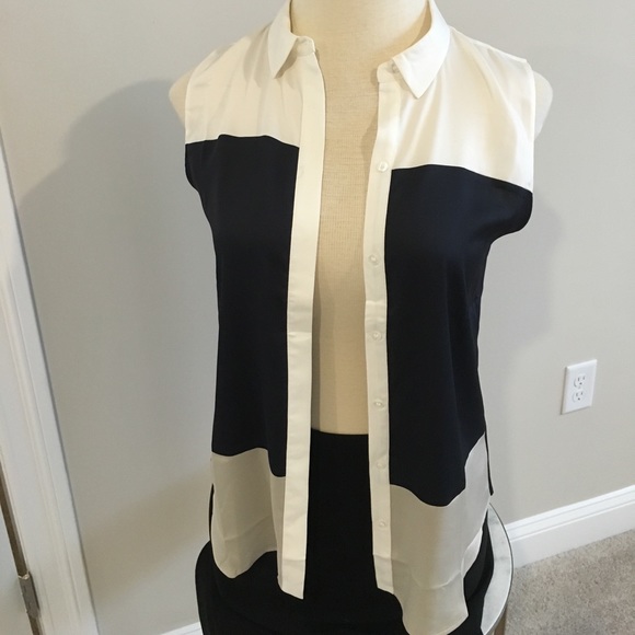 Ann Taylor Tops - collared color block top