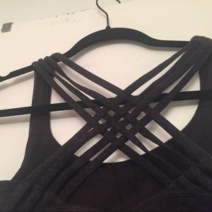 Lululemon sports top size 2 gray stripe