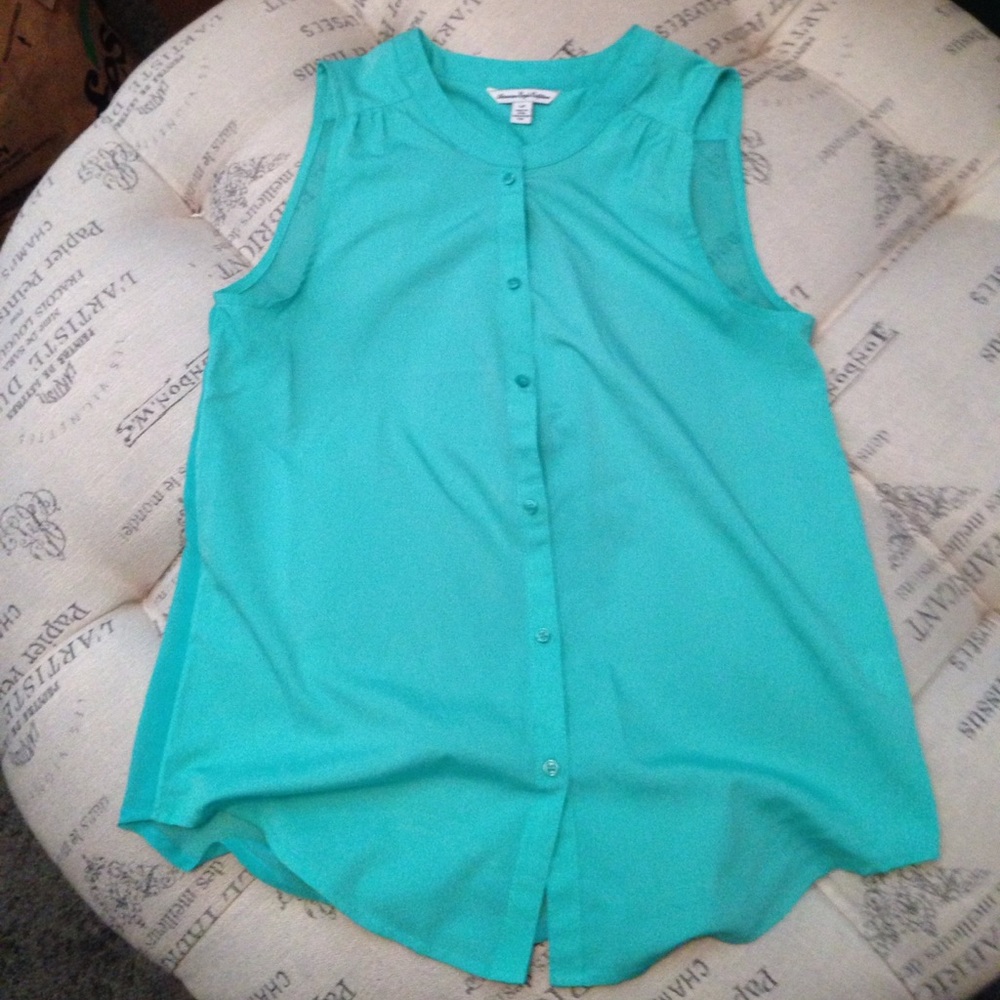 American Eagle green sleeveless blouse size small - Picture 1 of 4