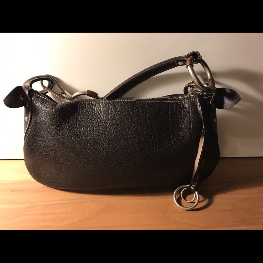 Brown genuine leather shoulder bag