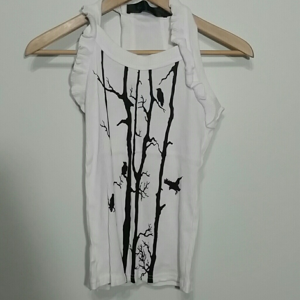 Mango Sleeveless Top White and Black XS