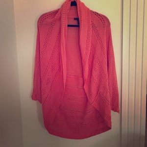Pink crochet cardigan. Size XL. Grace Elements