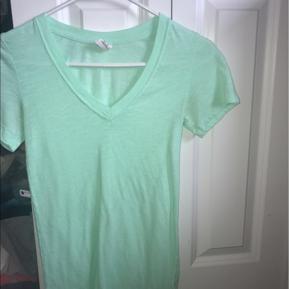 Mint green vneck tshirt