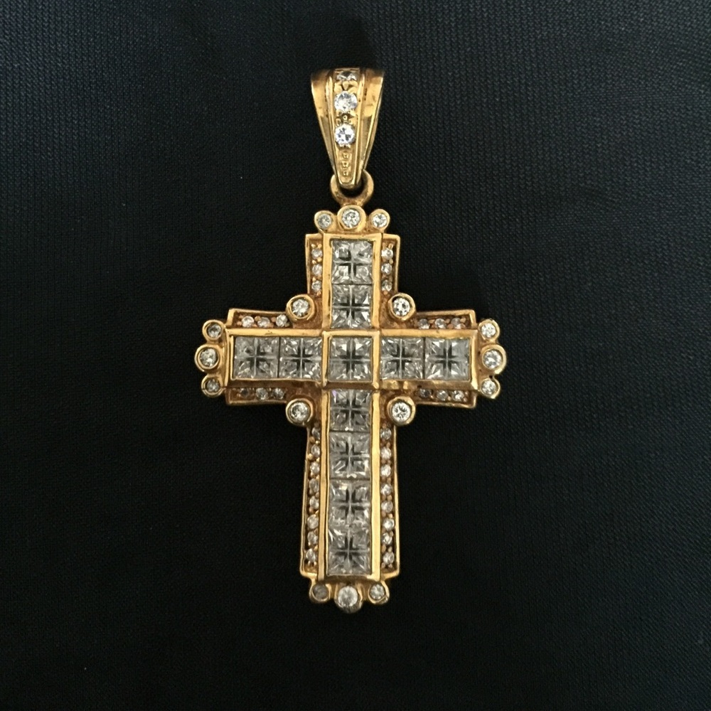 Vtg vermeil cross pendant