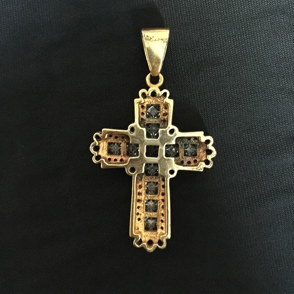 Vtg vermeil cross pendant - Picture 2 of 5
