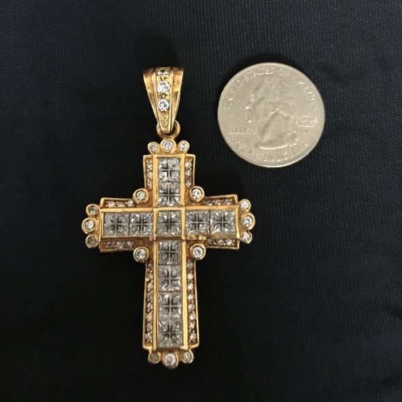 Vtg vermeil cross pendant - Picture 3 of 5