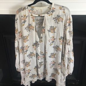Free people floral long sleeve dress