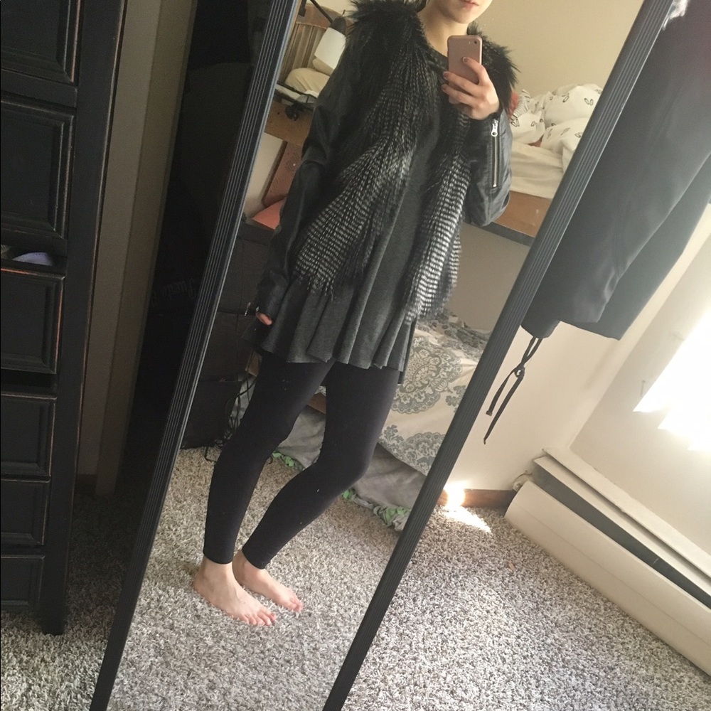 Faux leather and fur jacket