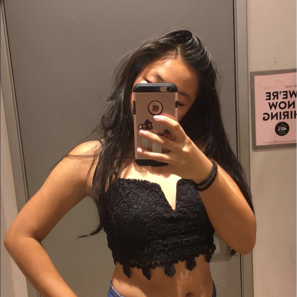 black lace top