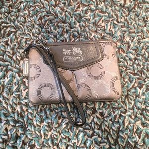 Silver coach wristlet!