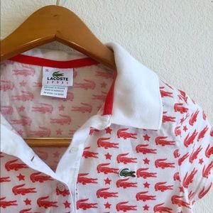 Lacoste retro printed polo size 36
