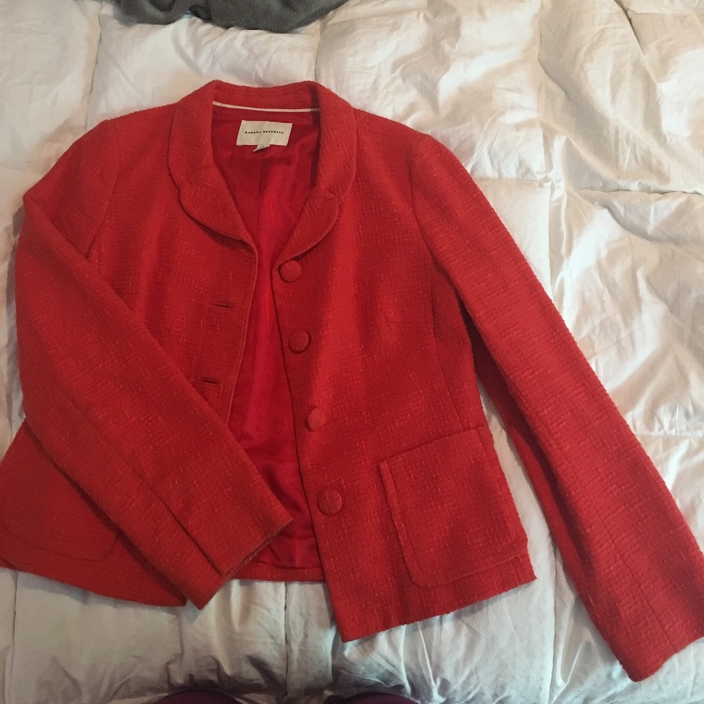 Banana republic size 12 scarlett red blazer