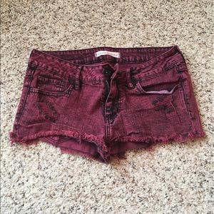 Red Denim Shorts
