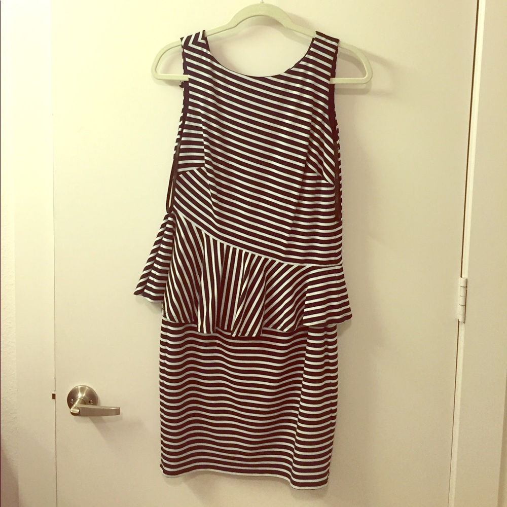 Laundry by shelli Segal navy/white striped dress