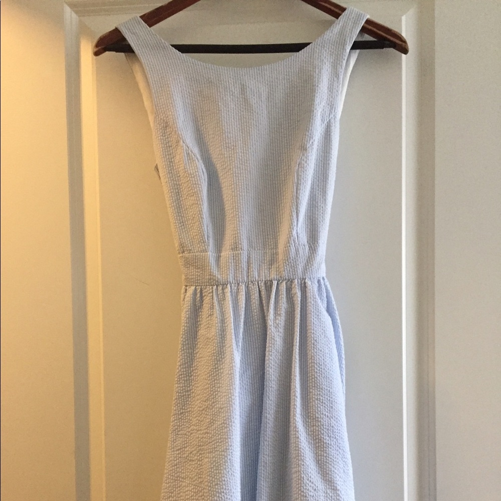 LAUREN JAMES seersucker bow dress