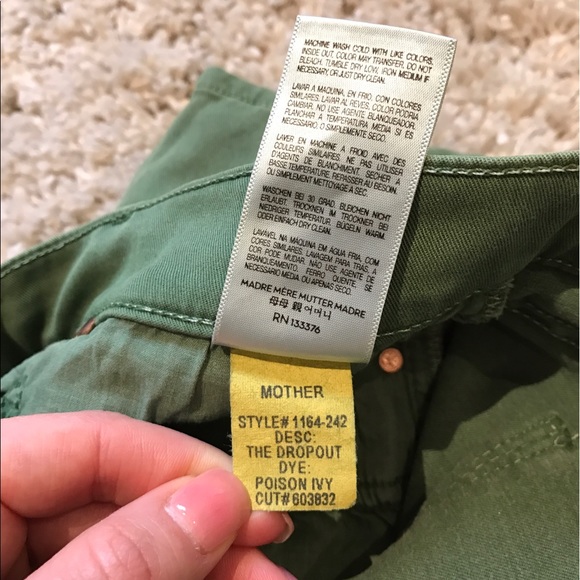 MOTHER JEANS "THE DROPOUT" in Poison Ivy Size 29 - Picture 6 of 6