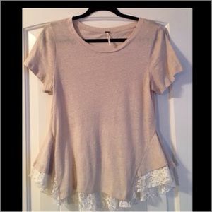 Free people top with lace trim.!