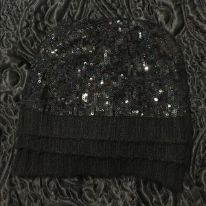 Wildfox White Label Black/Rainbow sequence beanie