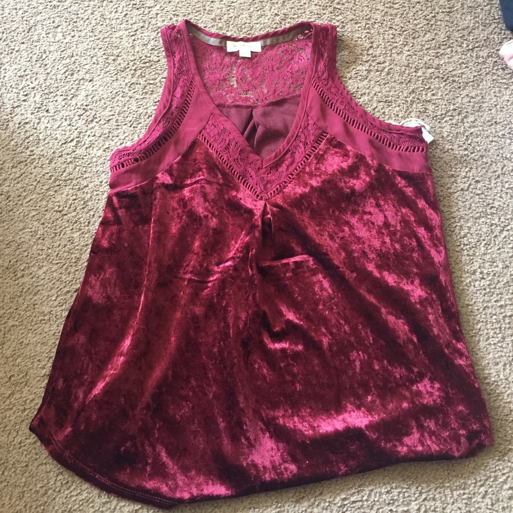 Maroon velvet tank top!