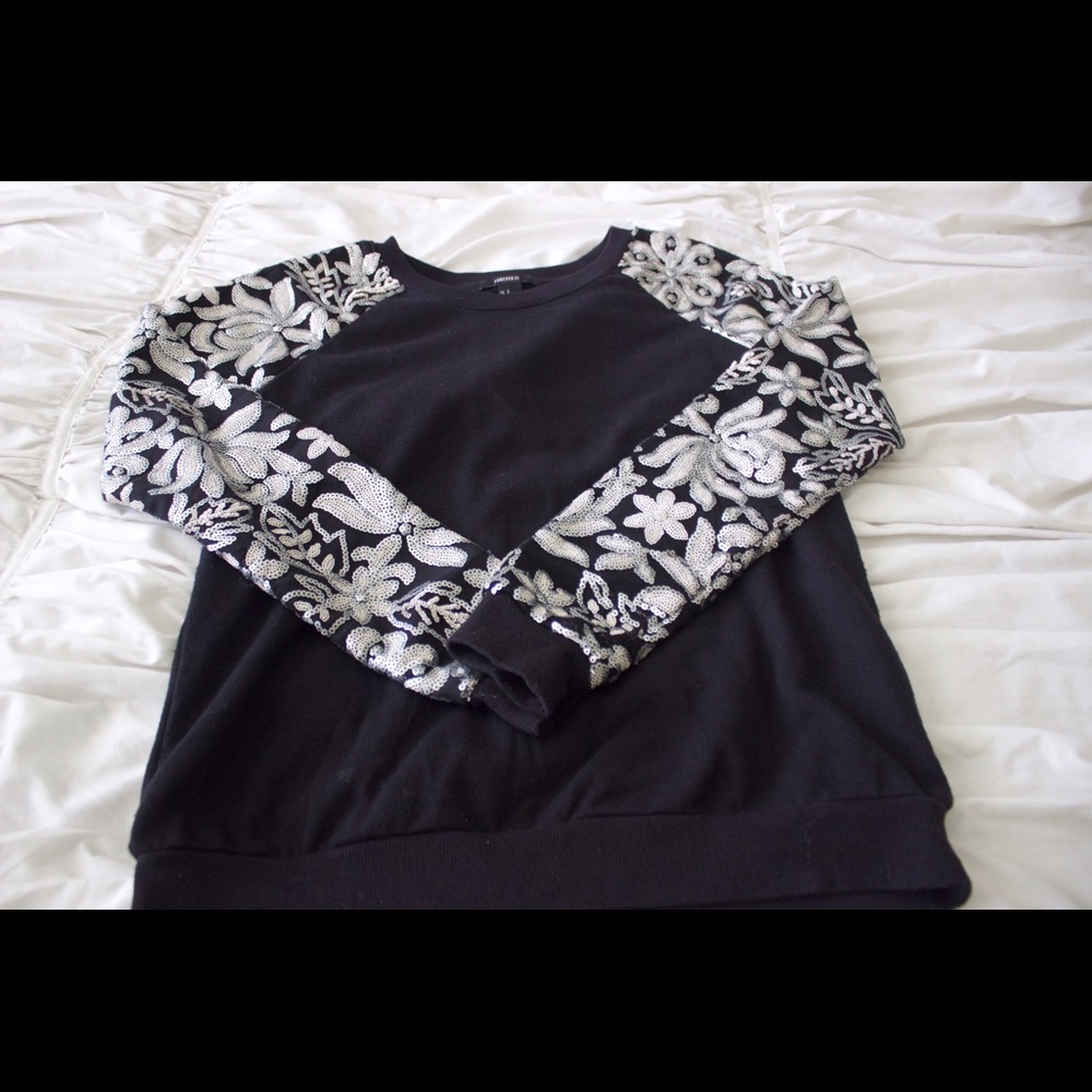 Sequin Sleeve Sweater