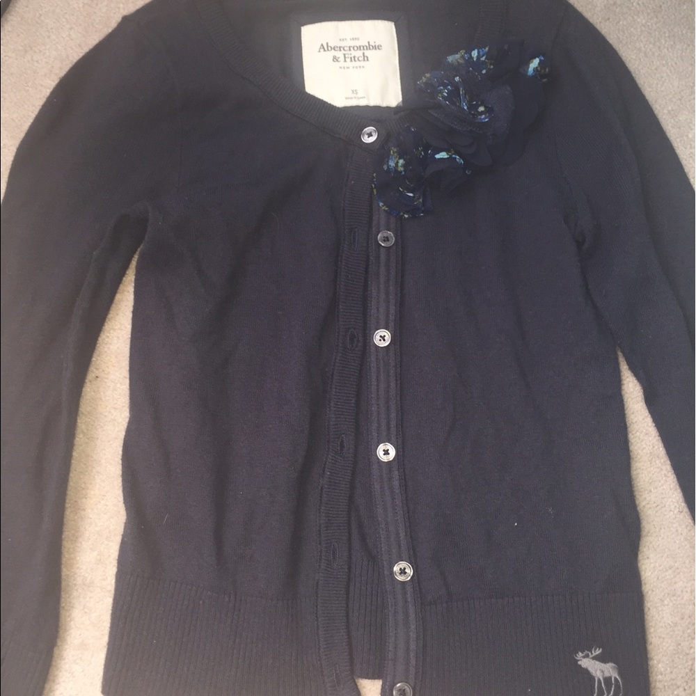 Abercrombie & Fitch Navy cropped cardigan size XS