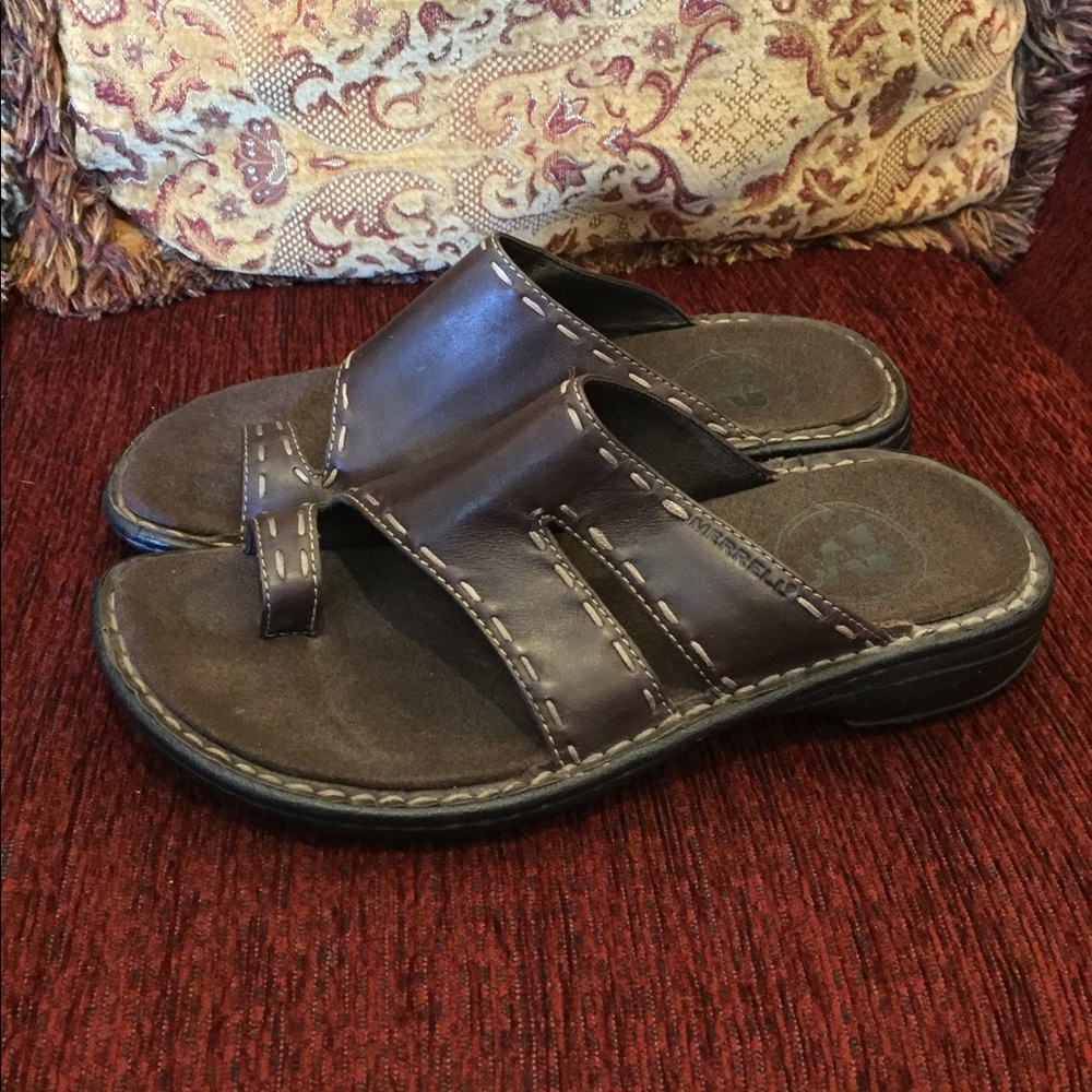 Brown Merrell Leather Sandals 7