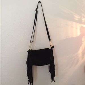 Black Fringe Bag NWOT