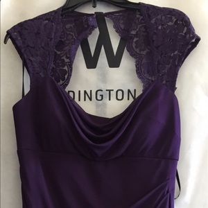 Cap Sleeve Cocktail Jersey Dress with Lace Detail