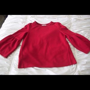 ZARA Red Bell sleeve shirt