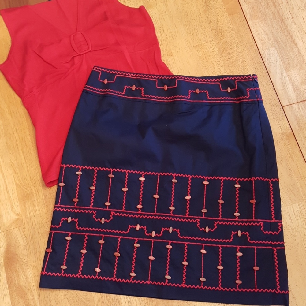 Navy skirt with beautiful button detailing