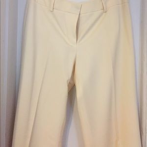 JCrew super 110s cream color wide leg trousers