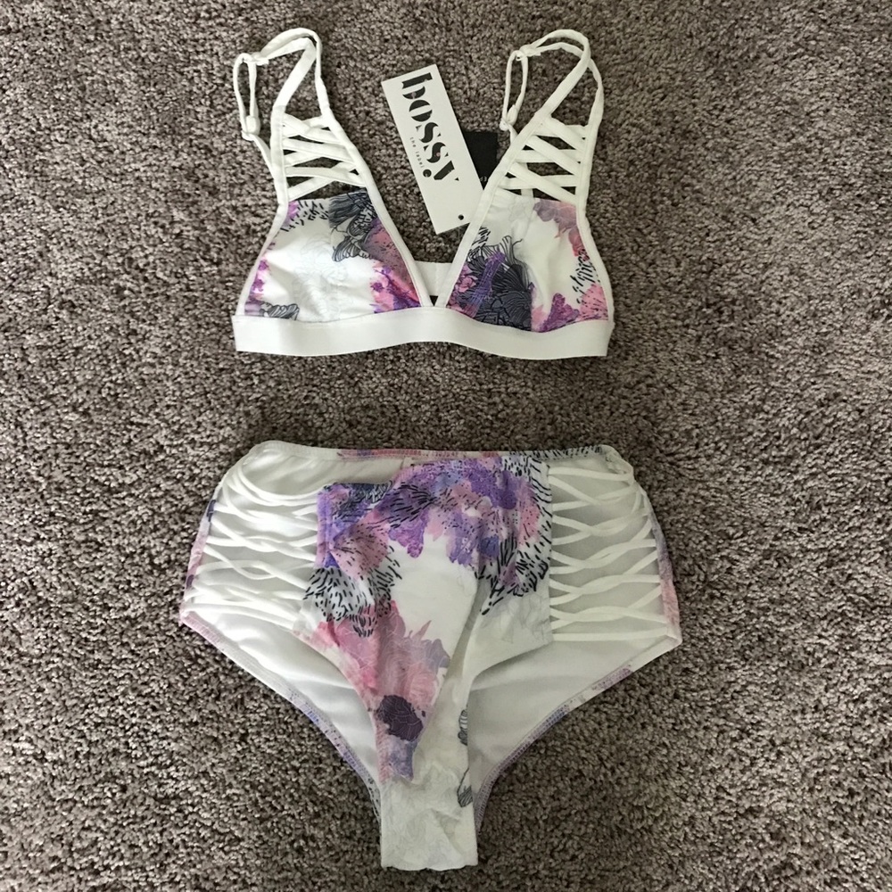 Flora Cross Cut Out Bathing Suit