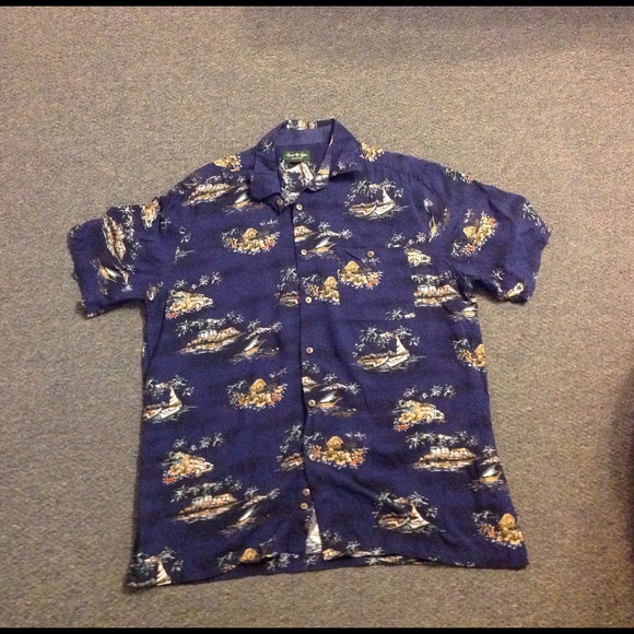 David Taylor Other - Vintage Woody Car Boat Hawaiian Camp Shirt L