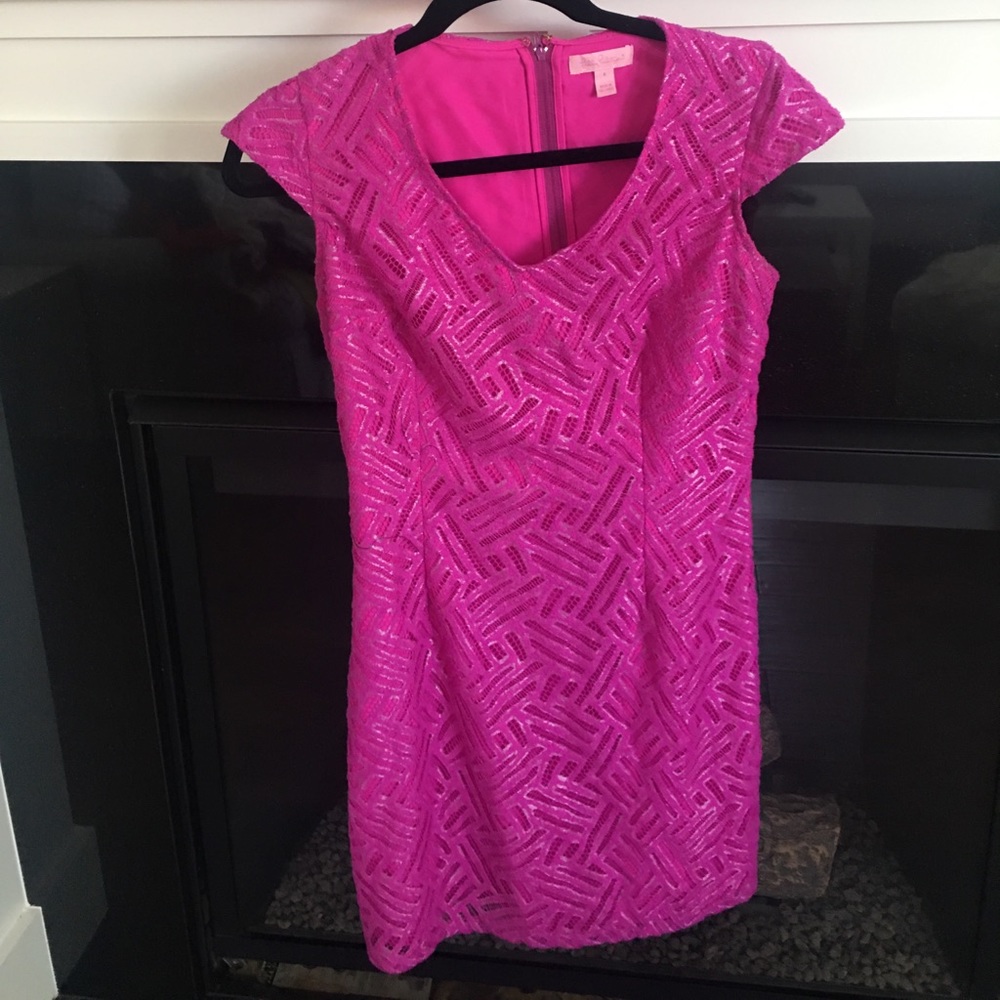 Lily Pulitzer pink dress -- slight sparkles