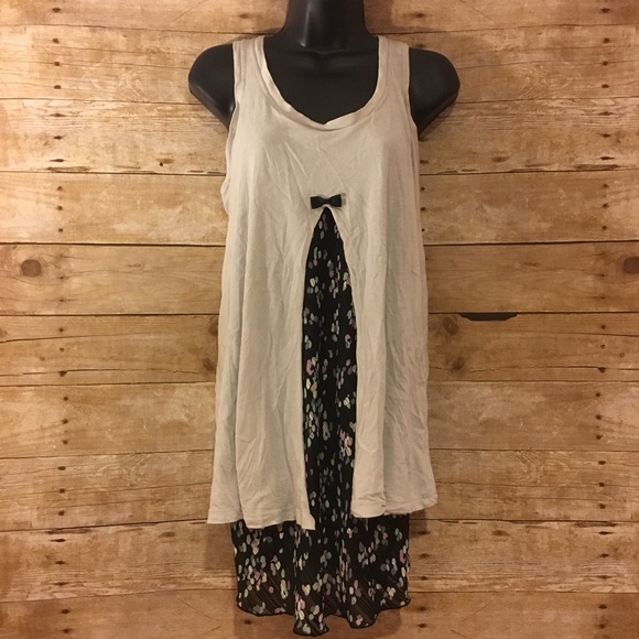 Free Generation Tops - Flirty Long Open Back Tank Medium