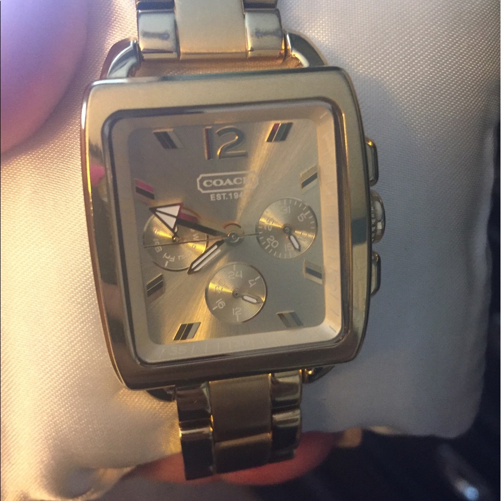 coach gold watch
