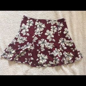 Forever 21 Wine Floral Miniskirt