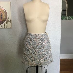 BCBG Floral corduroy mini skirt