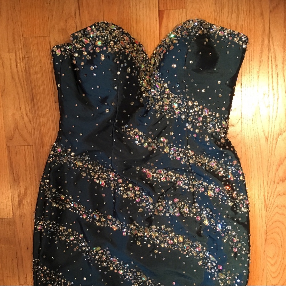 NWOT Stunning Teal Dress - Picture 3 of 7