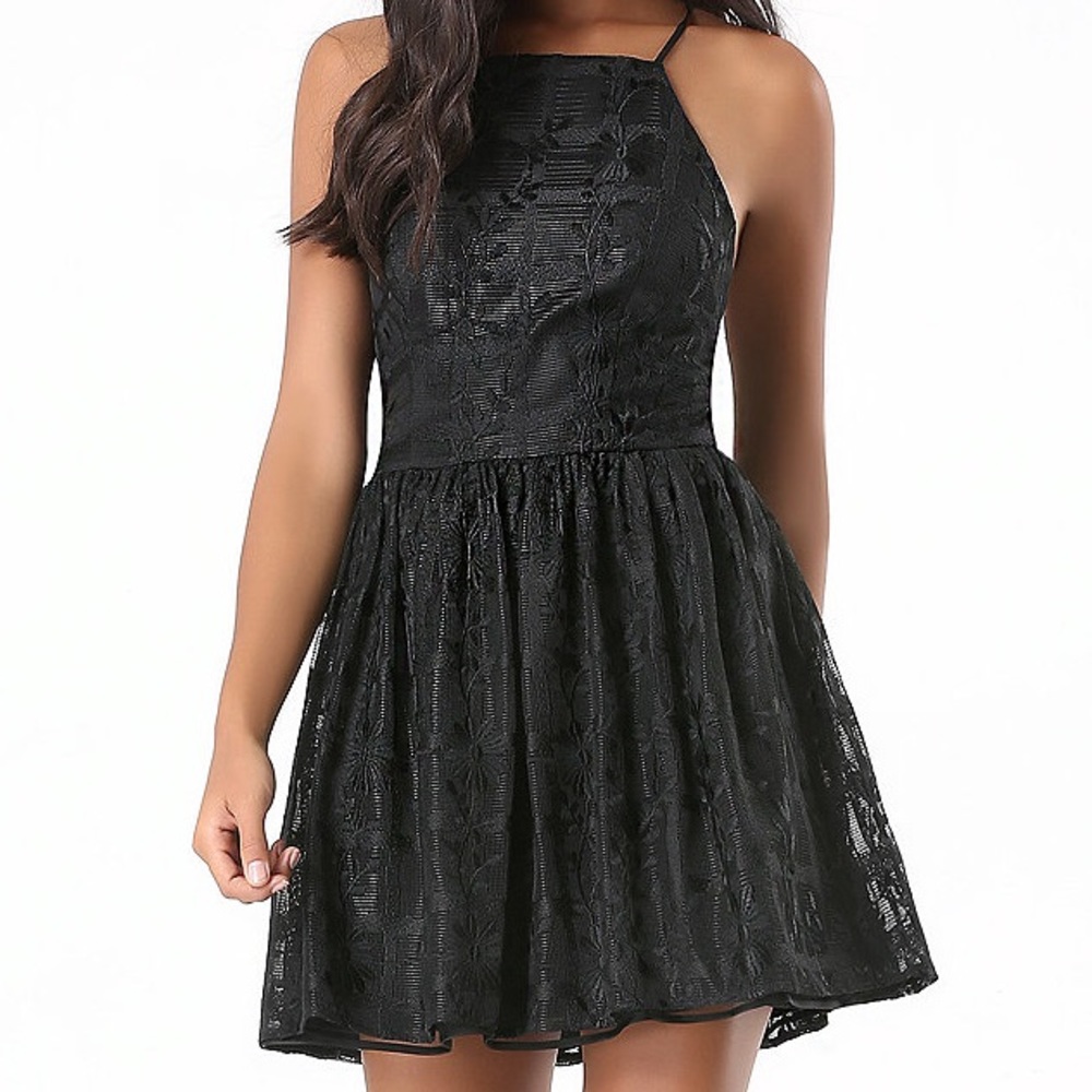 embroidered check mesh dress size 8