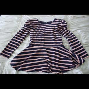 Peplum Striped Shirt