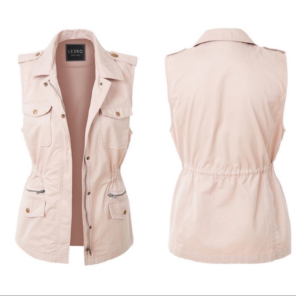 Blush military vest jacket