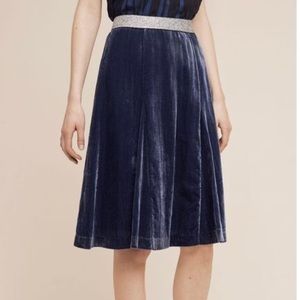 Anthropologie Skirts - Anthropologie Maeve Blue Velvet skirt size 6 Anthropologie Skirts - Anthropologie Maeve Blue Velvet skirt size 6