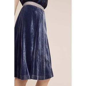 Anthropologie Skirts - Anthropologie Maeve Blue Velvet skirt size 6 Anthropologie Skirts - Anthropologie Maeve Blue Velvet skirt size 6