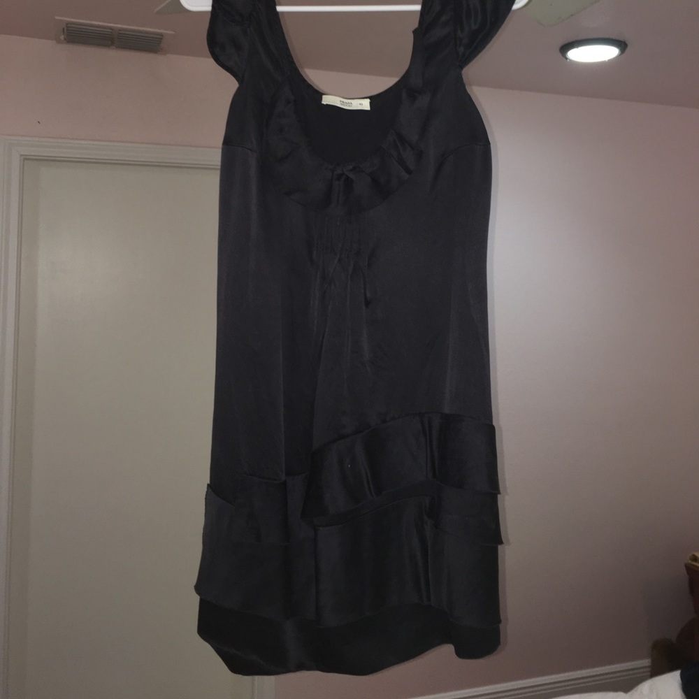 Prada black silk blouse. Size 12